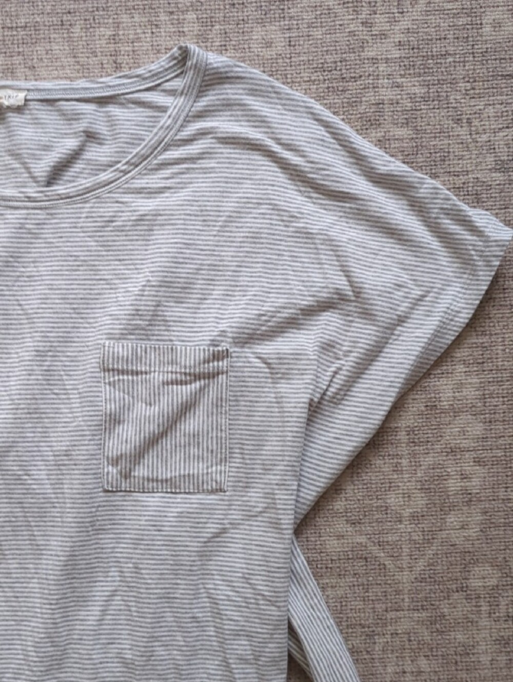 Gray and White Striped Tee Dress With Tie Waist And Back Cutout - Coastal - Picture 9 of 11